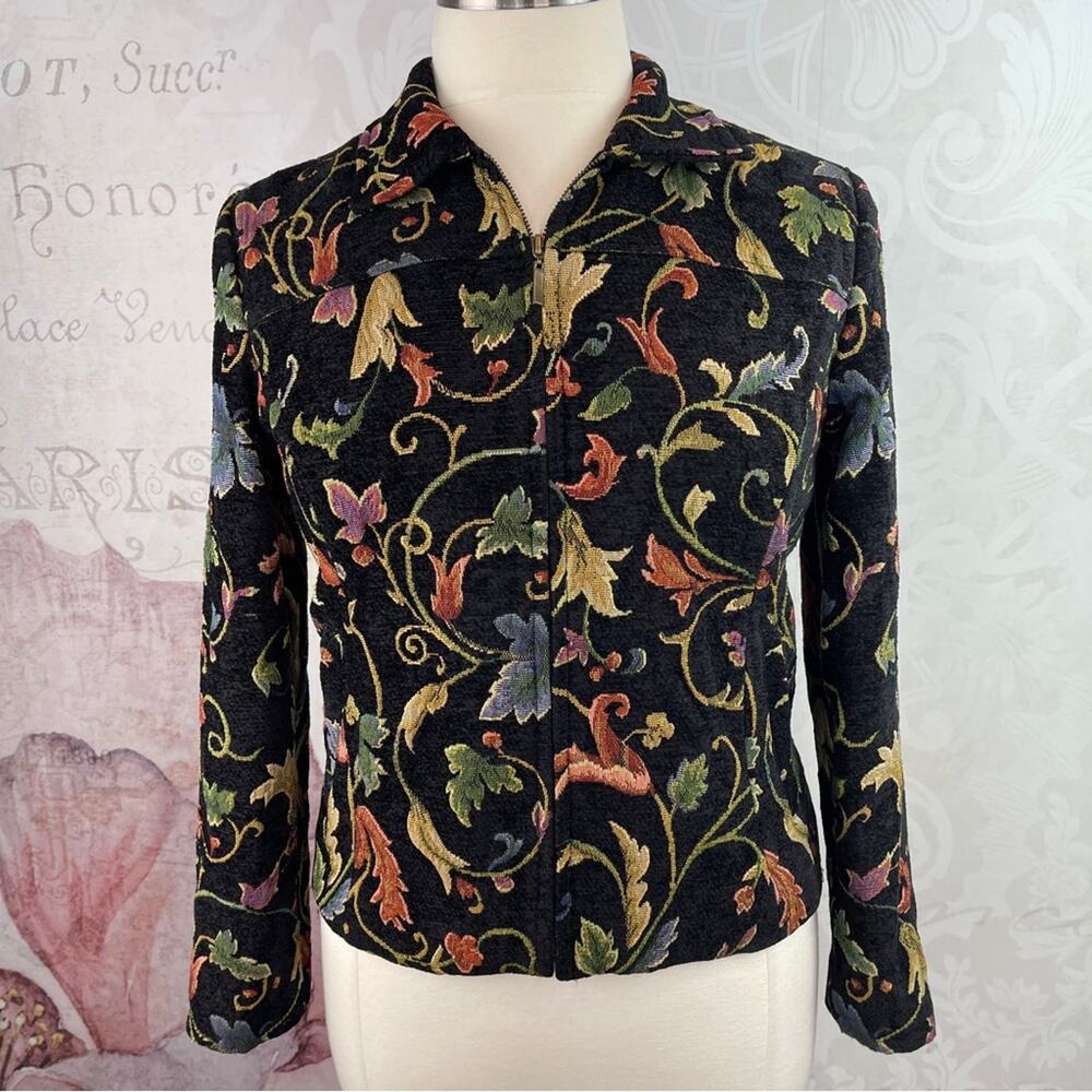ELCC  Vintage Tapestry Style Material Jacket Size Medium